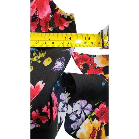 Express Dark Floral Belted Romper - Picture 14 of 15